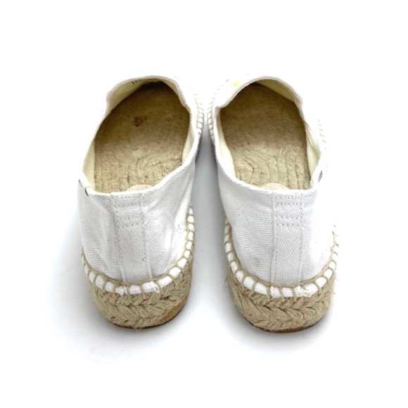 SOLUDOS x ASHKAHN TGIF Embroidered Canvas Espadrilles Flats in White Size 7.5 - Picture 10 of 12